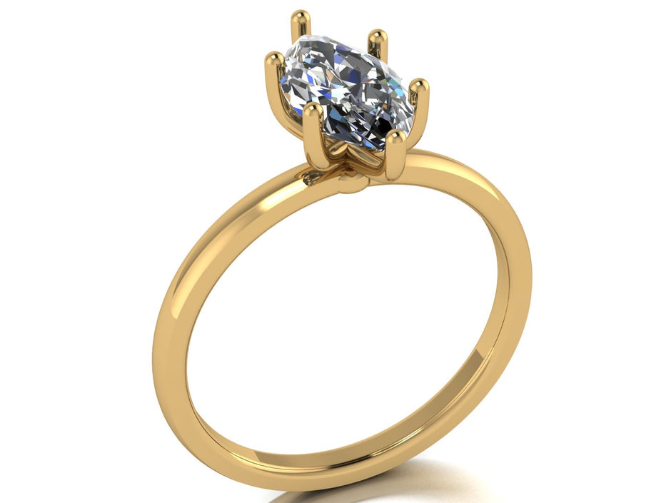 Anillo Malva en Oro corte marquise