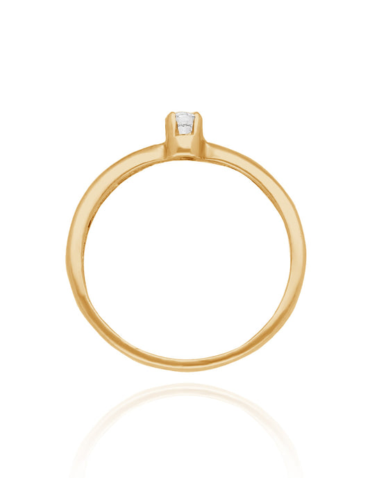 Anillo Celine en Oro amarillo 14k con Circonia