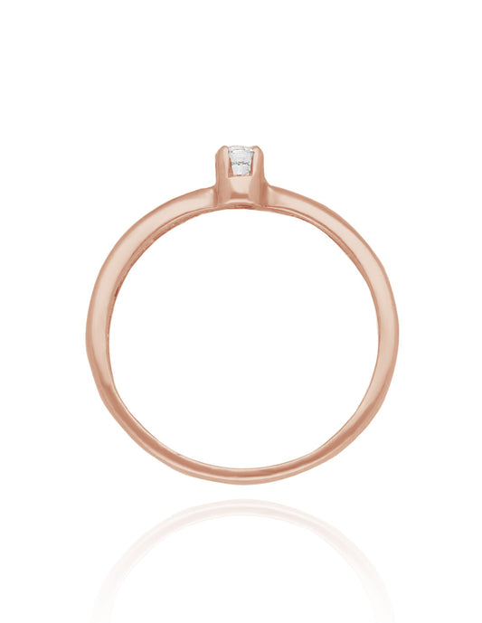 Anillo Celine en oro rosa 10k con circonia