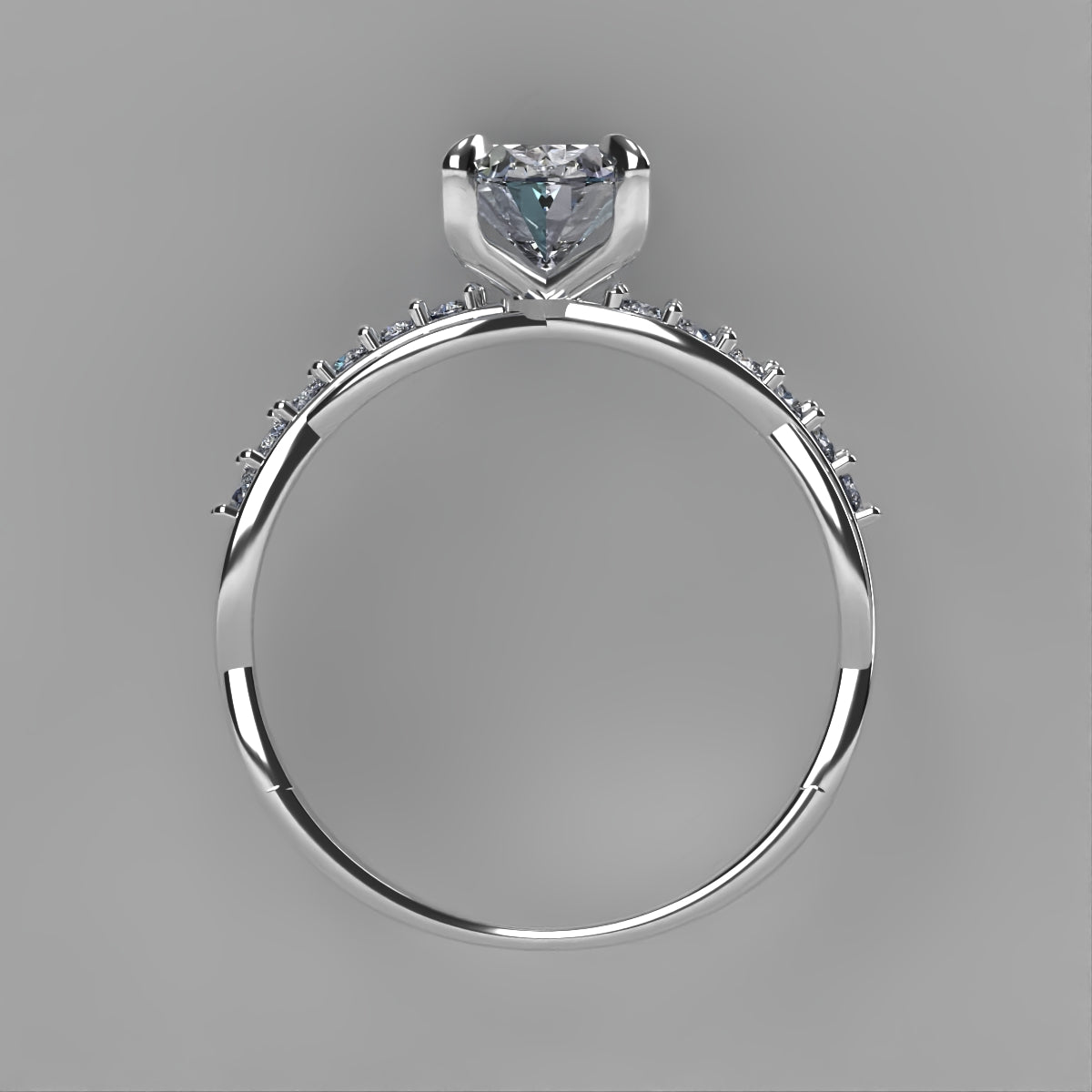 Anillo Charlize en oro corte oval