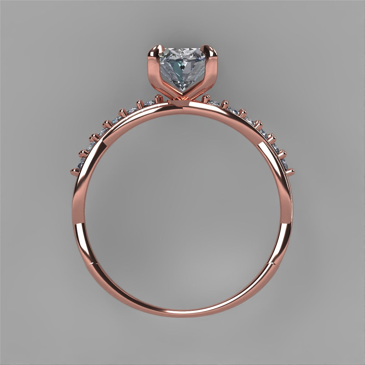 Anillo Charlize en oro corte oval