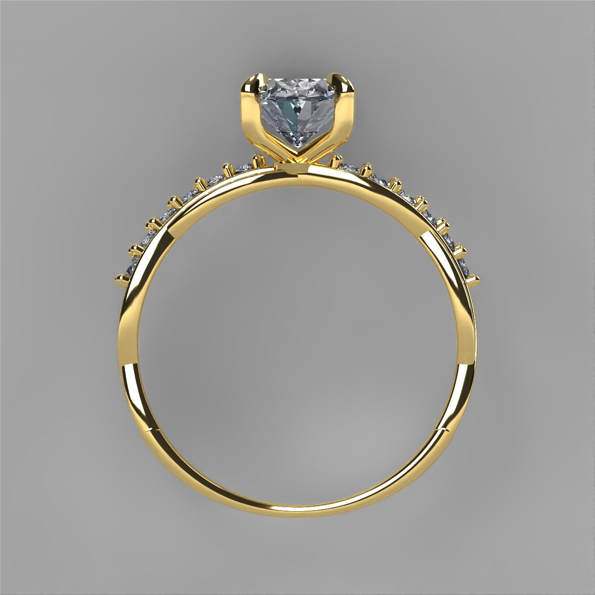 Anillo Charlize en oro corte oval