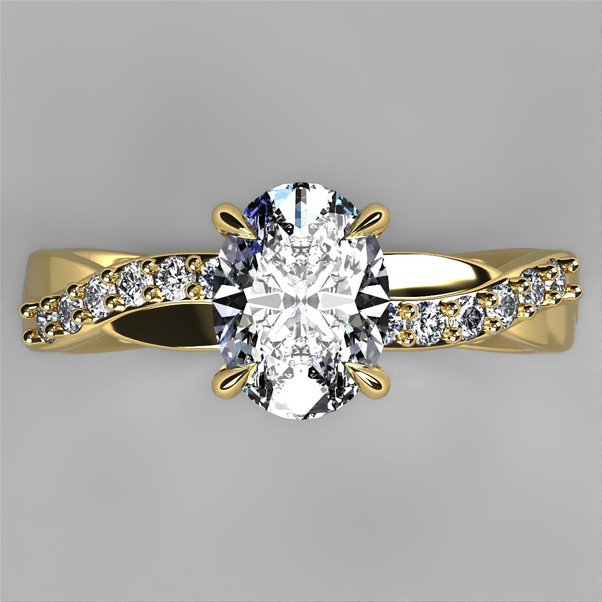 Anillo Charlize en oro corte oval