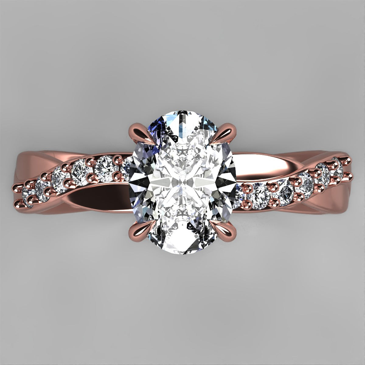 Anillo Charlize en oro corte oval