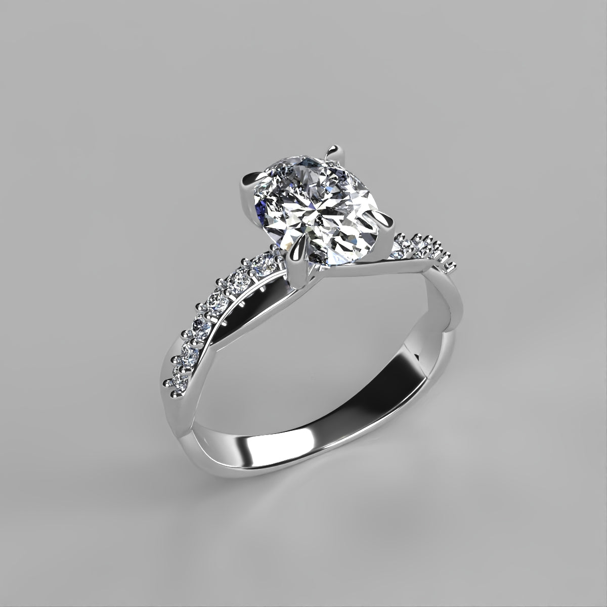 Anillo Charlize en oro corte oval