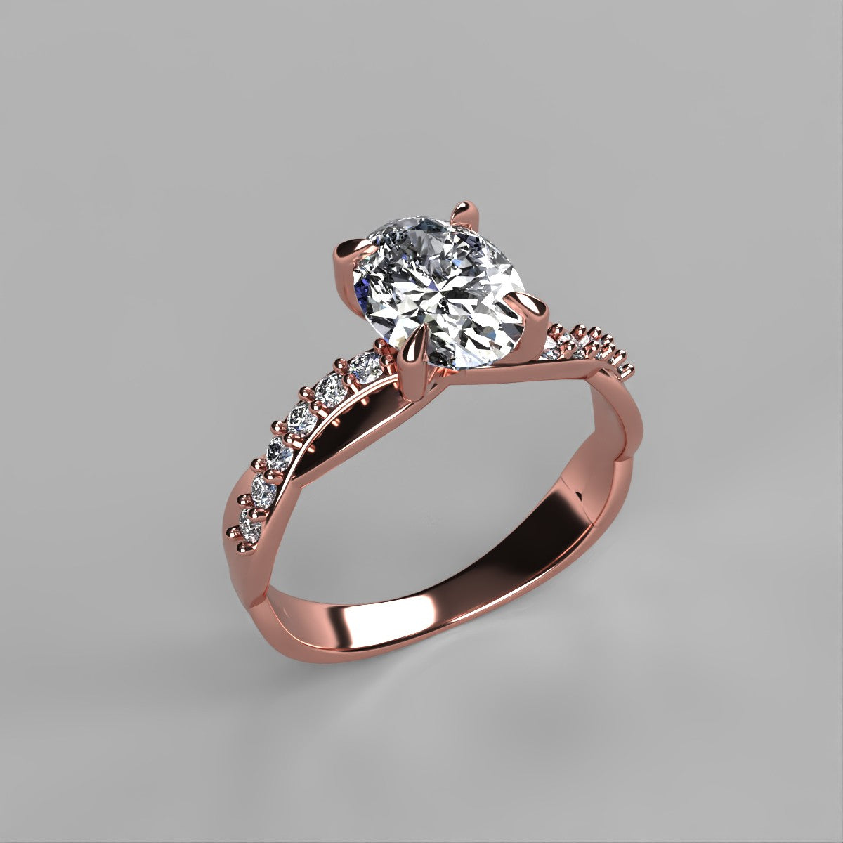 Anillo Charlize en oro corte oval