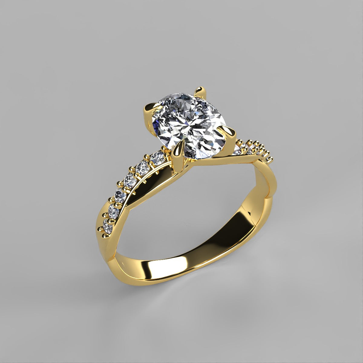Anillo Charlize en oro corte oval