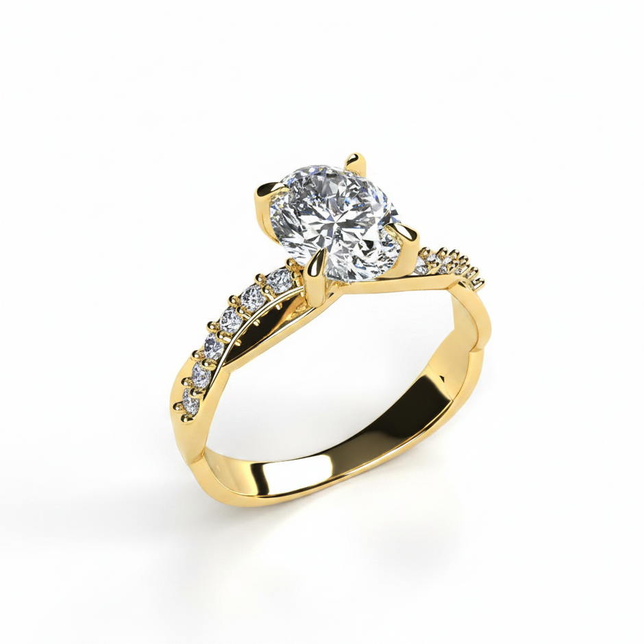 Anillo Charlize en oro corte oval