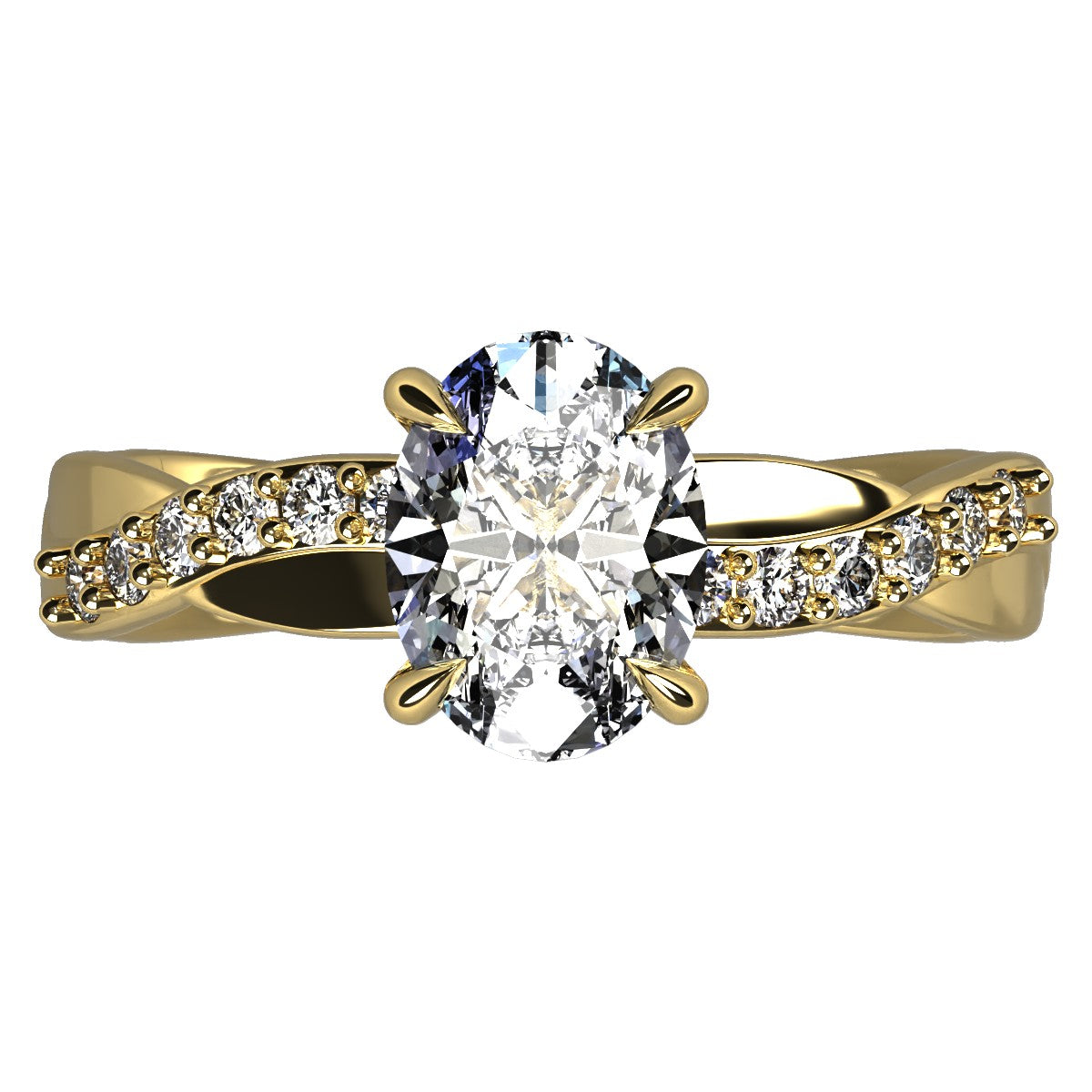 Anillo Charlize en oro corte oval