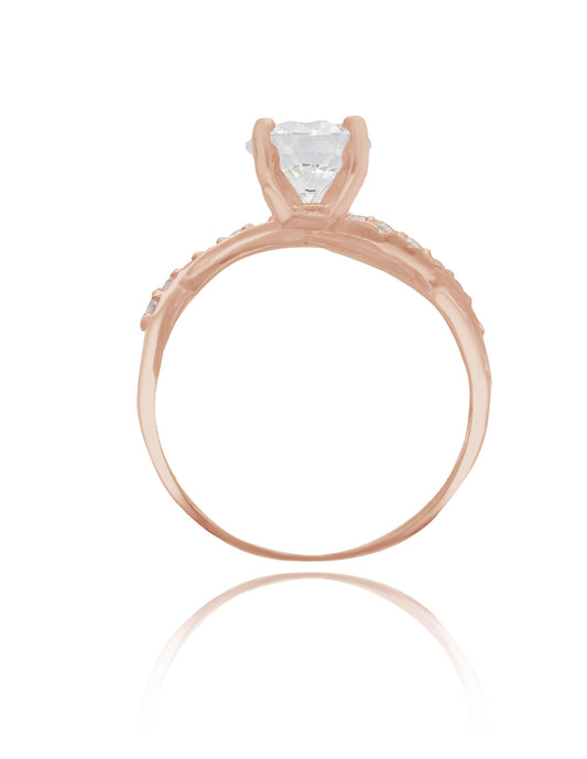 Anillo Charlize en oro rosa 10k con circonias