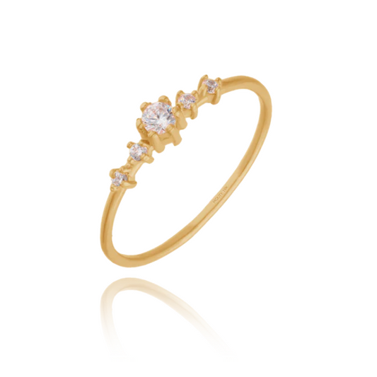 Anillo Ariana en Oro Amarillo de 10k con Circonias