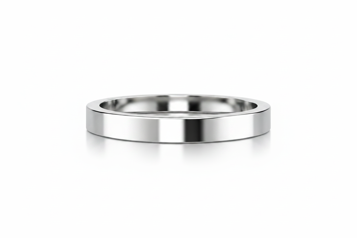 Argolla lisa recta en platino 3mm