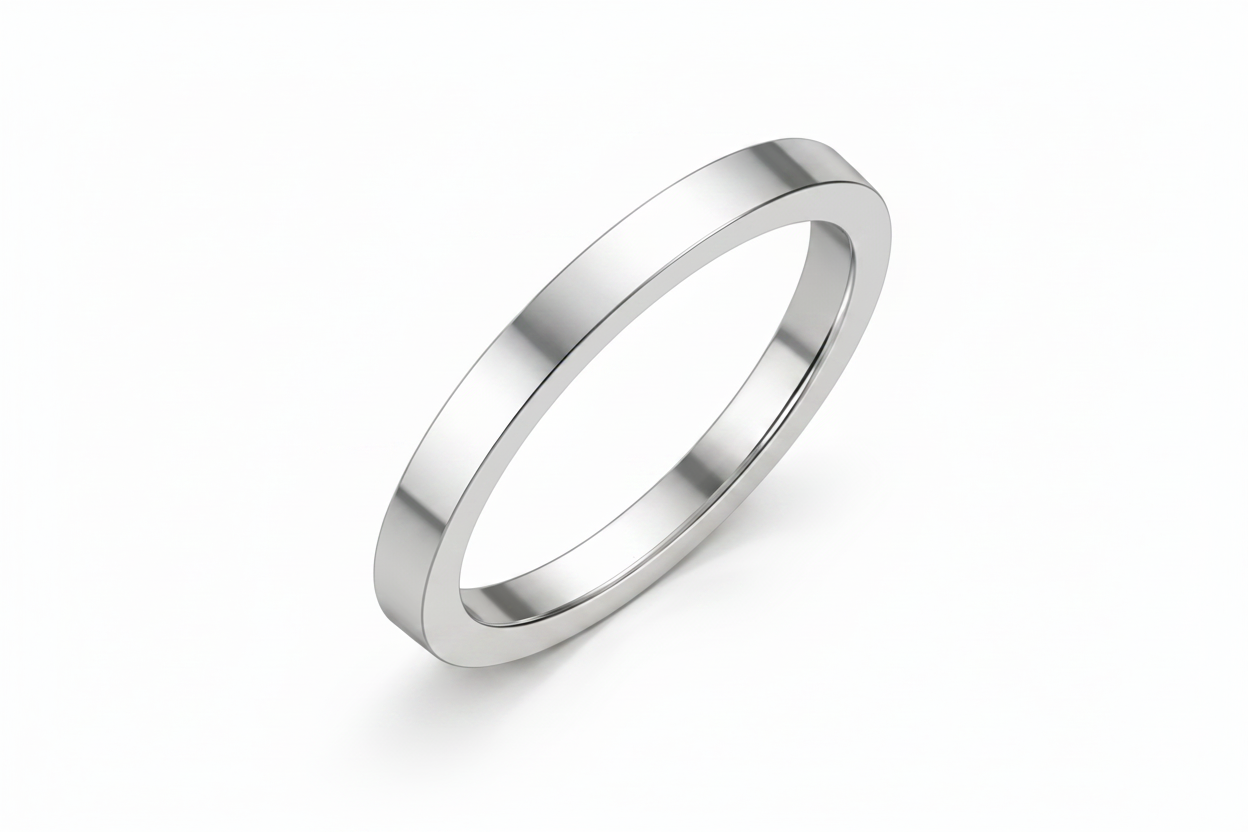 Argolla lisa recta en platino 3mm