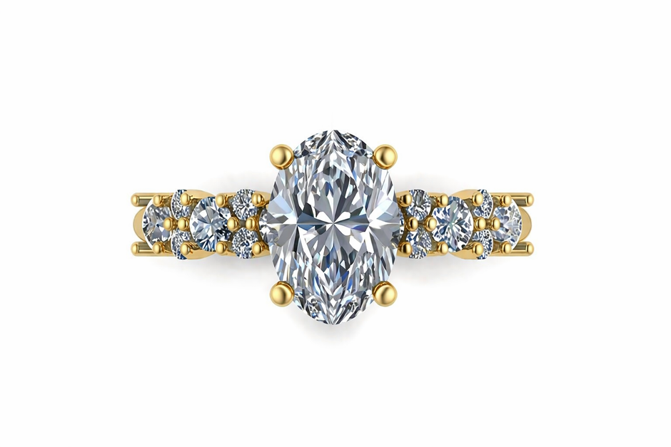 Anillo Danna en oro corte oval