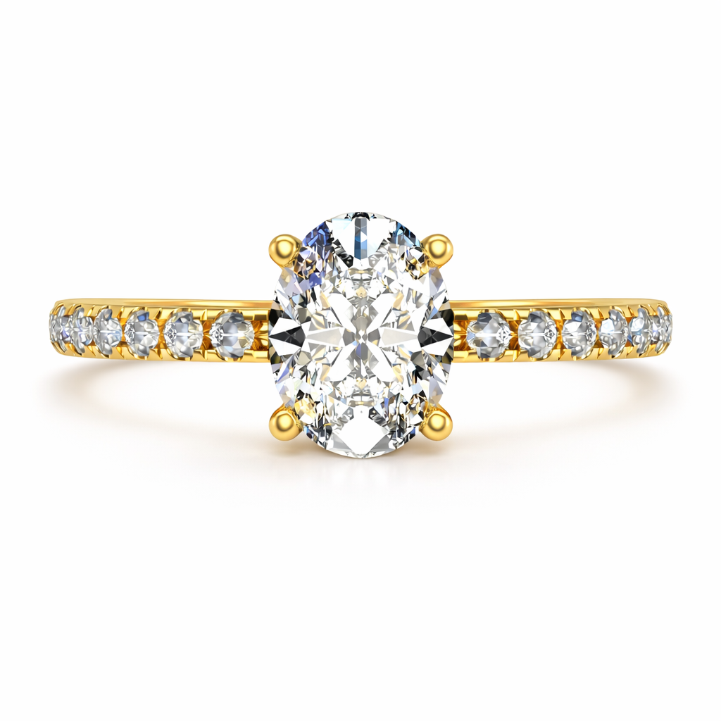 Anillo Meghan en oro corte oval