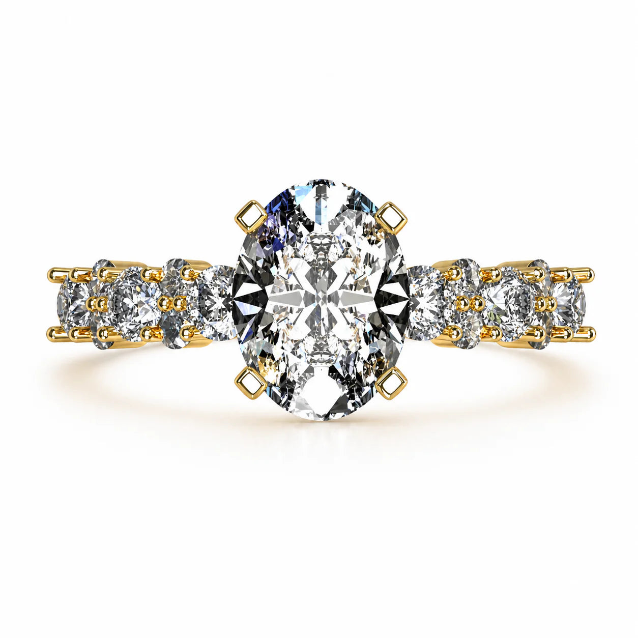 Anillo Danna en oro amarillo corte oval con diamante de laboratorio IGI