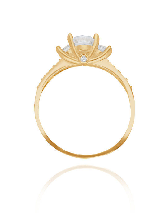 Anillo Cielo en oro amarillo 18k con circonia blanca