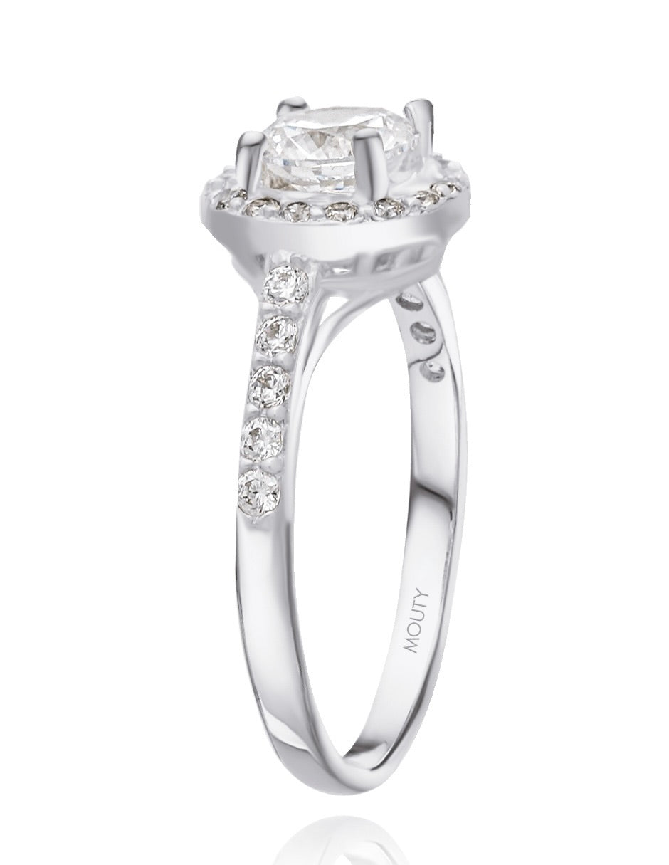 Anillo Adelaide en plata con circonias