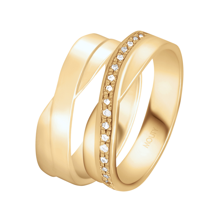 Par de argollas Infinite un-pave en oro 5mm