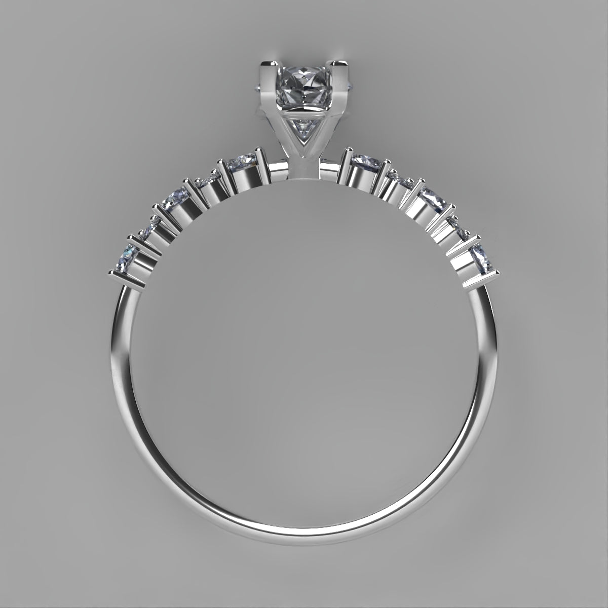 Anillo Danna en platino corte marquise con circonia