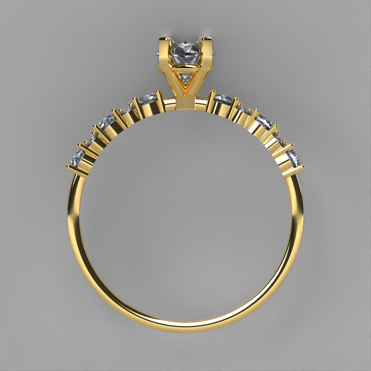 Anillo Danna en oro amarillo corte marquise con circonia