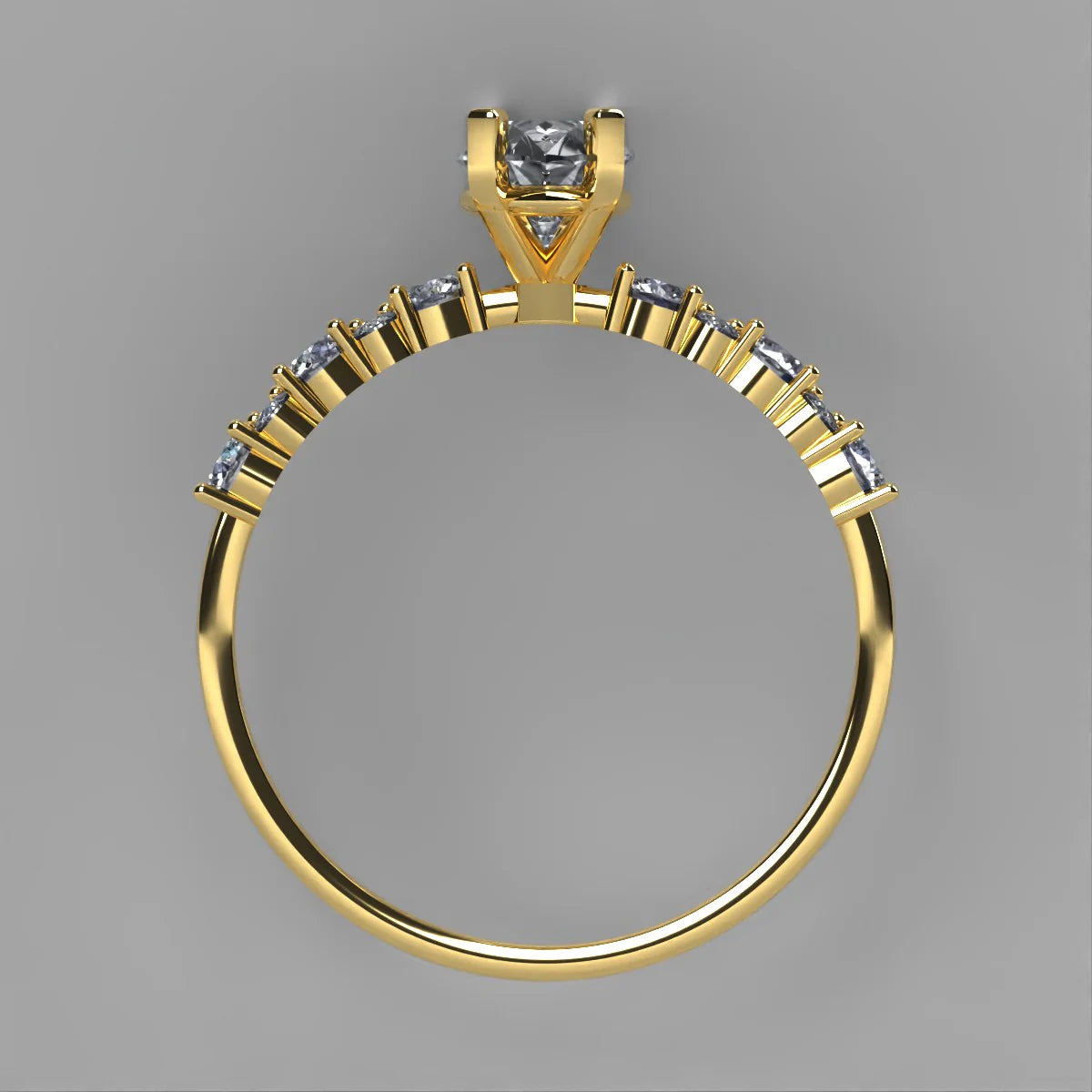 Anillo Danna en oro amarillo corte marquise con diamante de laboratorio IGI