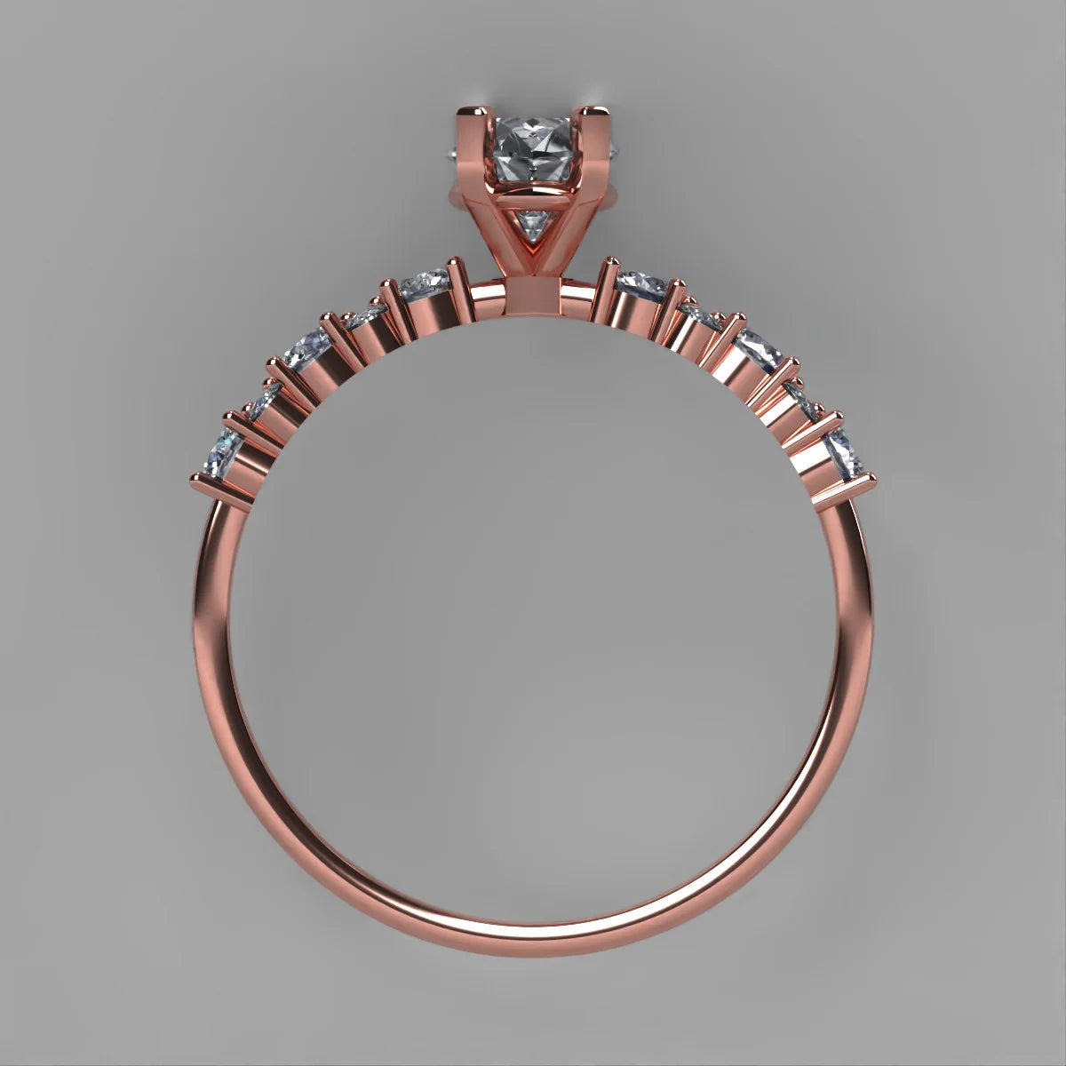 Anillo Danna en oro rosa corte marquise con diamante de laboratorio IGI