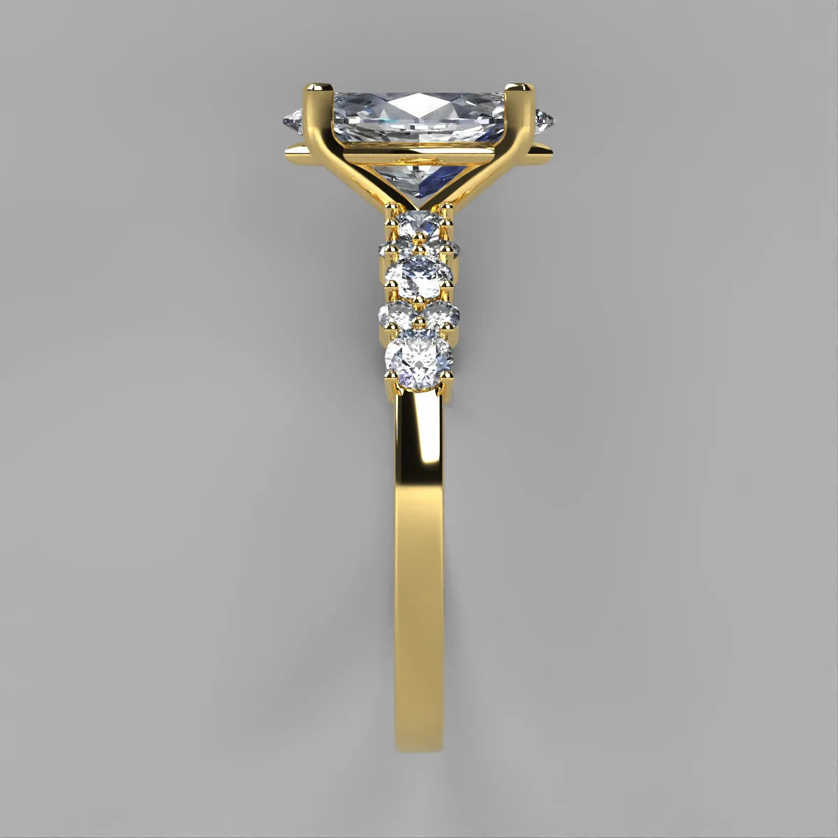 Anillo Danna en oro amarillo corte marquise con diamante de laboratorio IGI