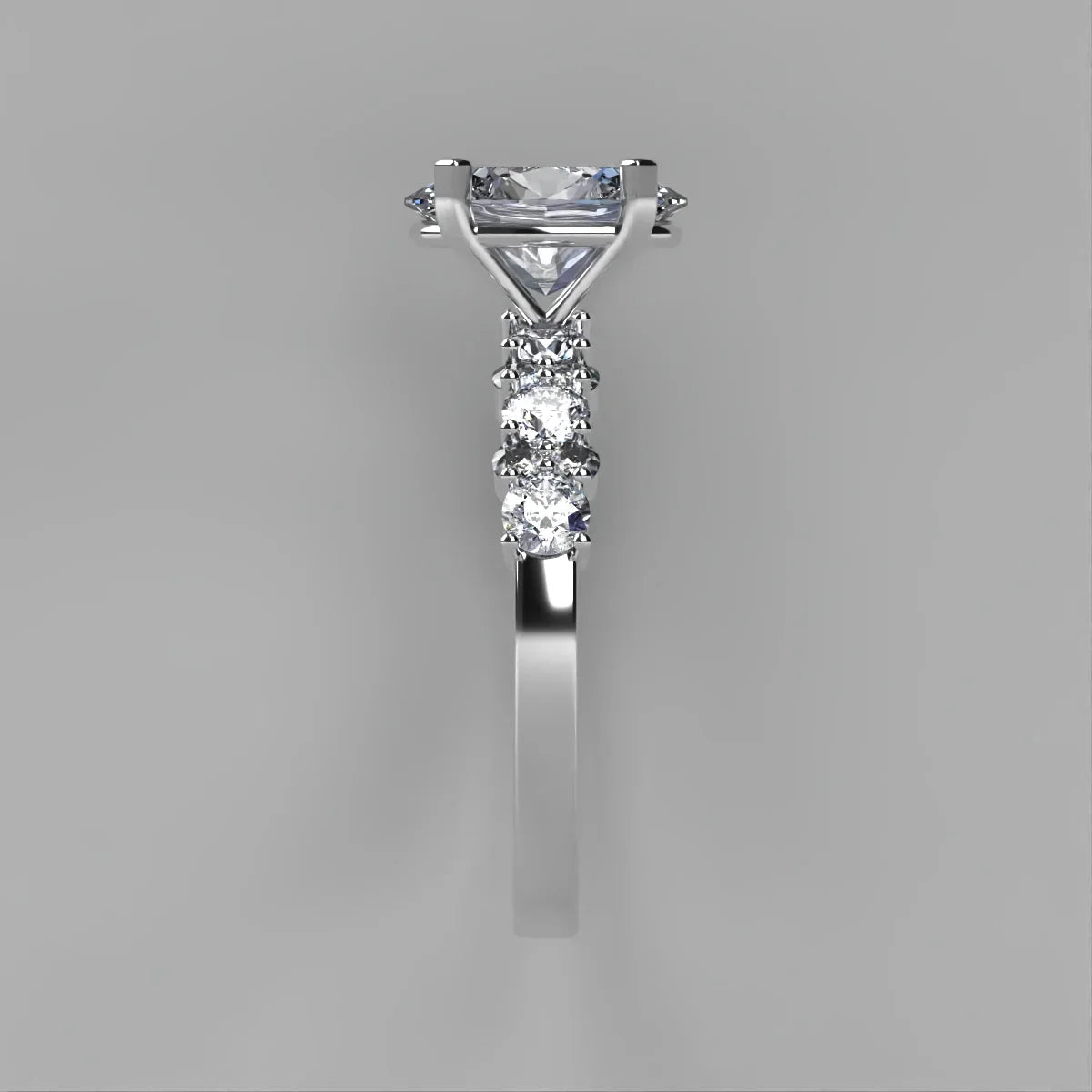 Anillo Danna en platino corte oval con diamante natural GIA