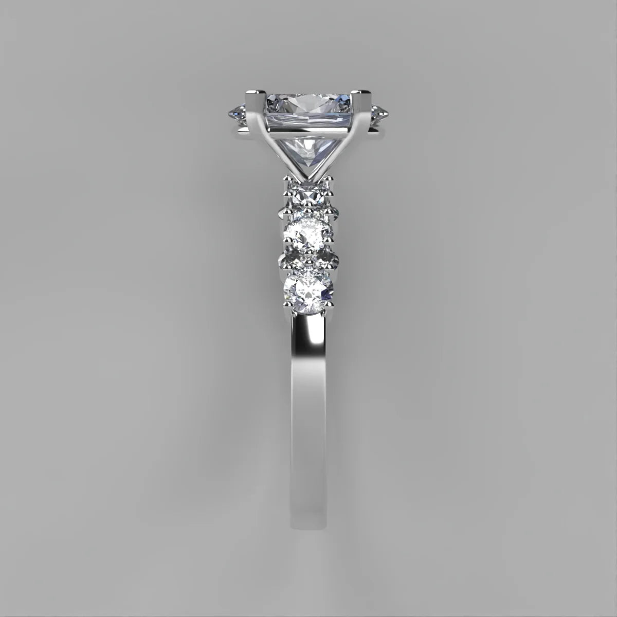Anillo Danna en platino corte oval con diamante de laboratorio IGI