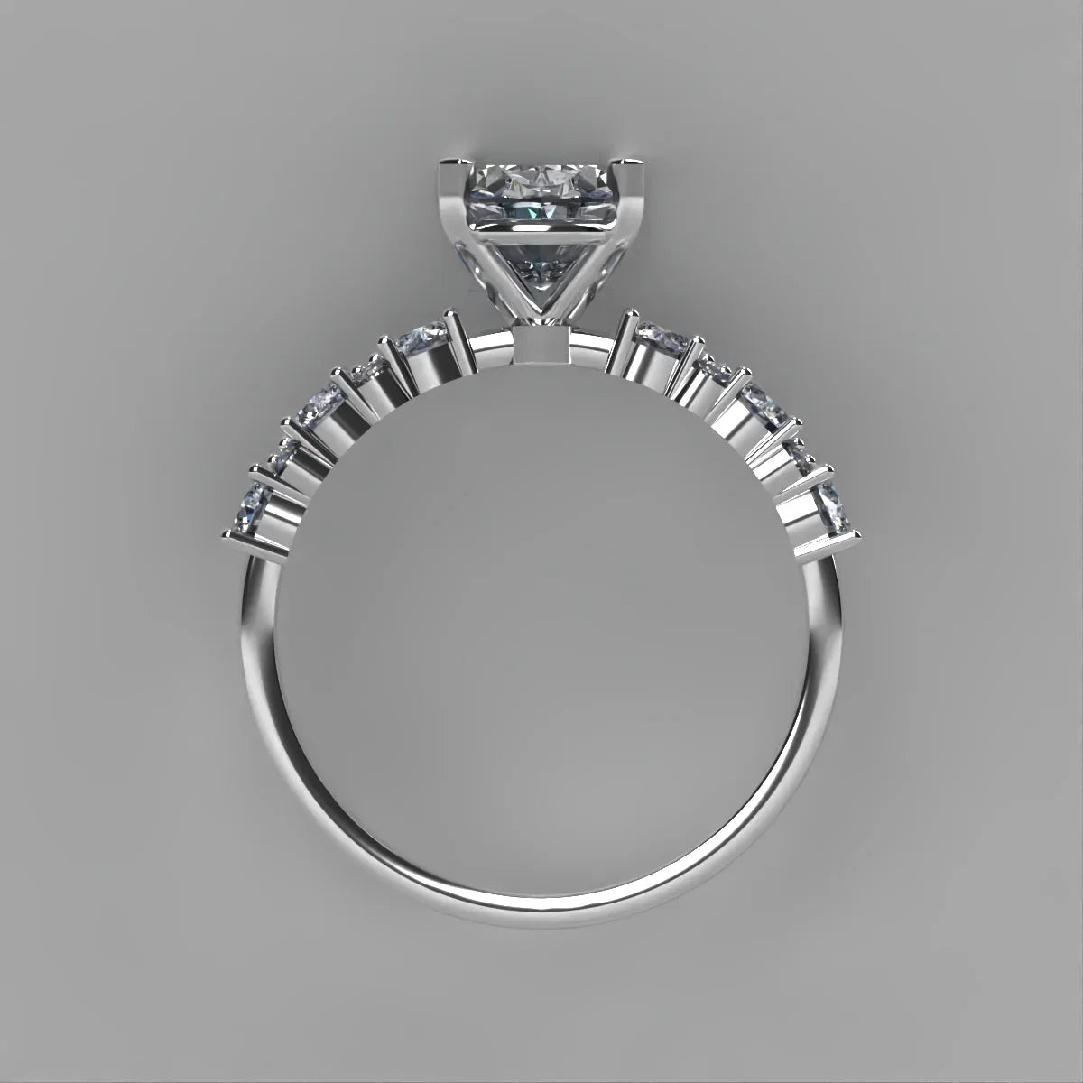 Anillo Danna en platino corte oval con diamante natural GIA