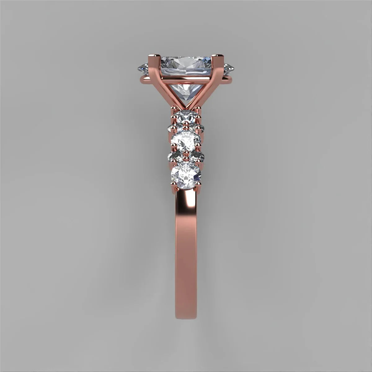Anillo Danna en oro rosa corte oval con diamante natural GIA