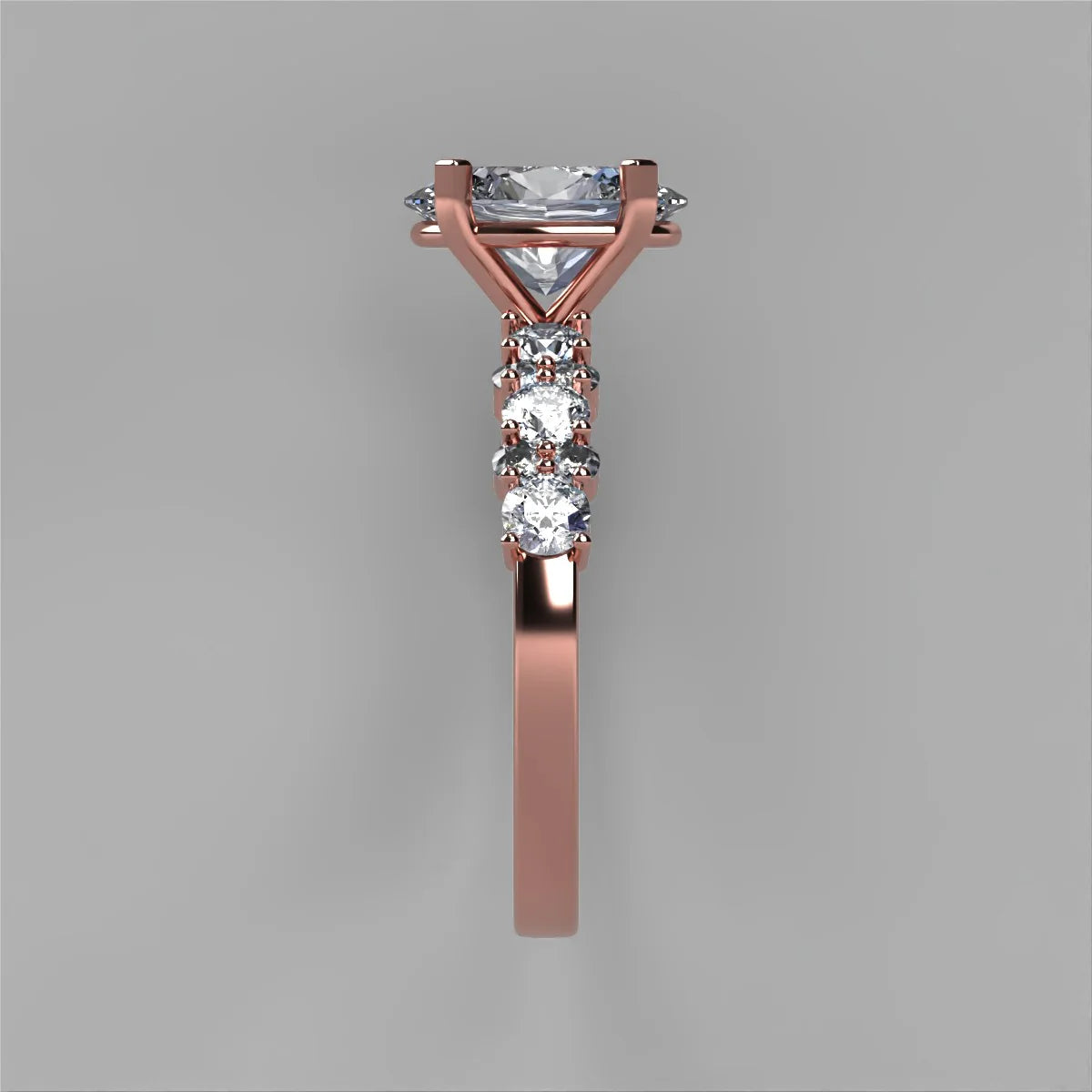 Anillo Danna en oro rosa corte oval con diamante de laboratorio IGI