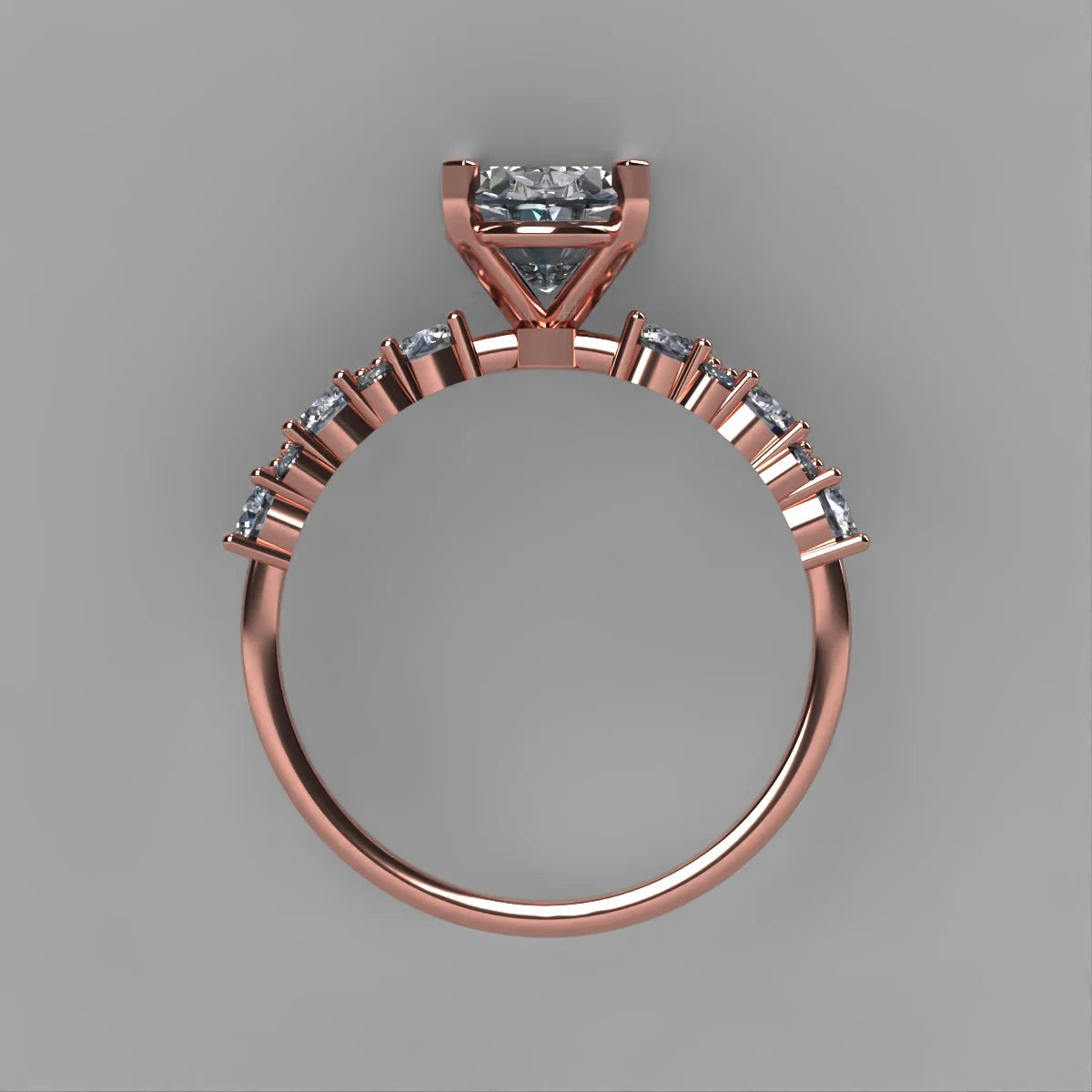 Anillo Danna en oro rosa corte oval con diamante de laboratorio IGI