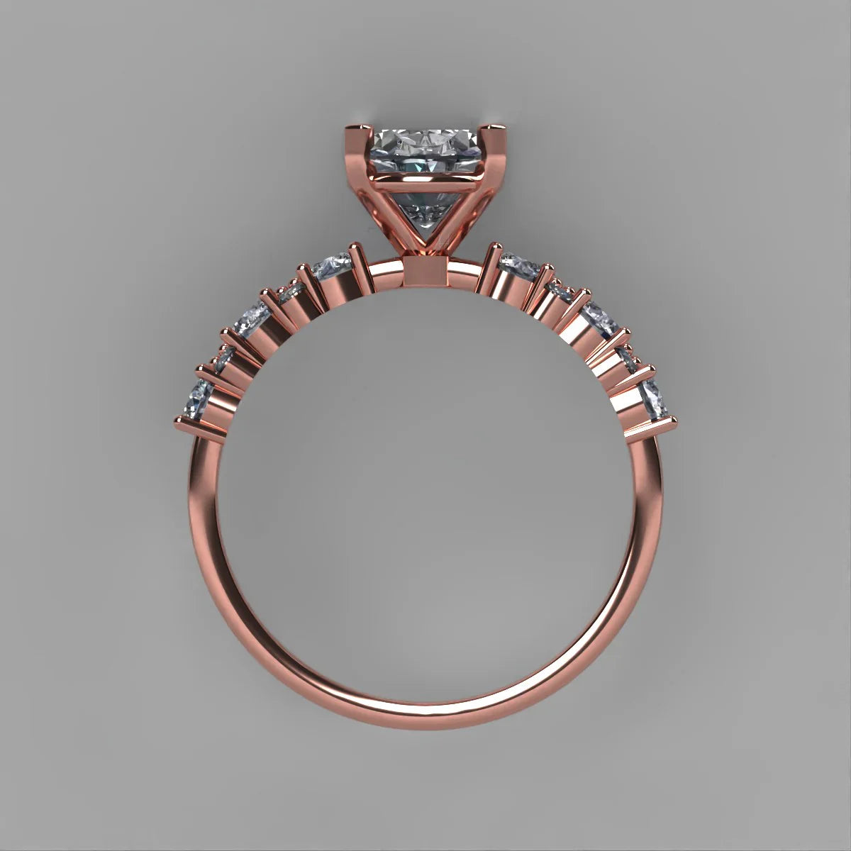 Anillo Danna en oro rosa corte oval con diamante natural GIA