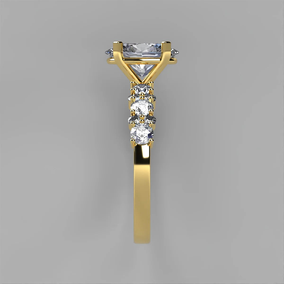 Anillo Danna en oro amarillo corte oval con diamante de laboratorio IGI