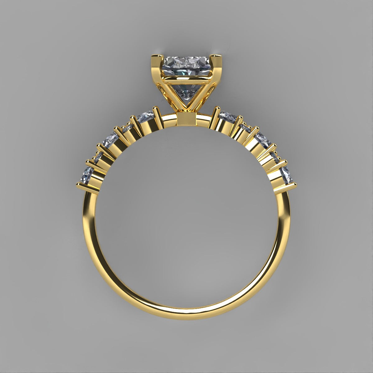 Anillo Danna en oro amarillo corte oval con circonia