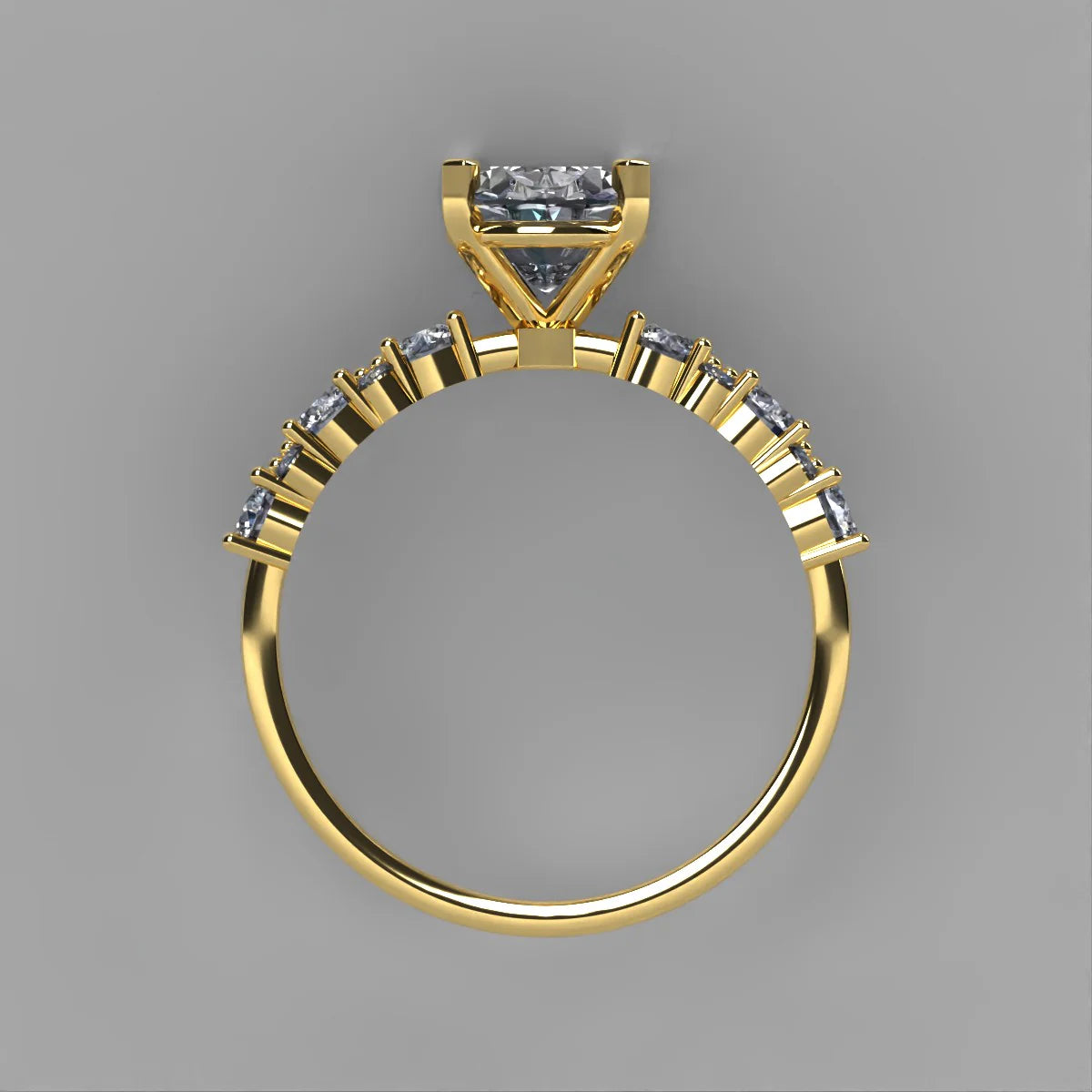 Anillo Danna en oro amarillo corte oval con diamante de laboratorio IGI