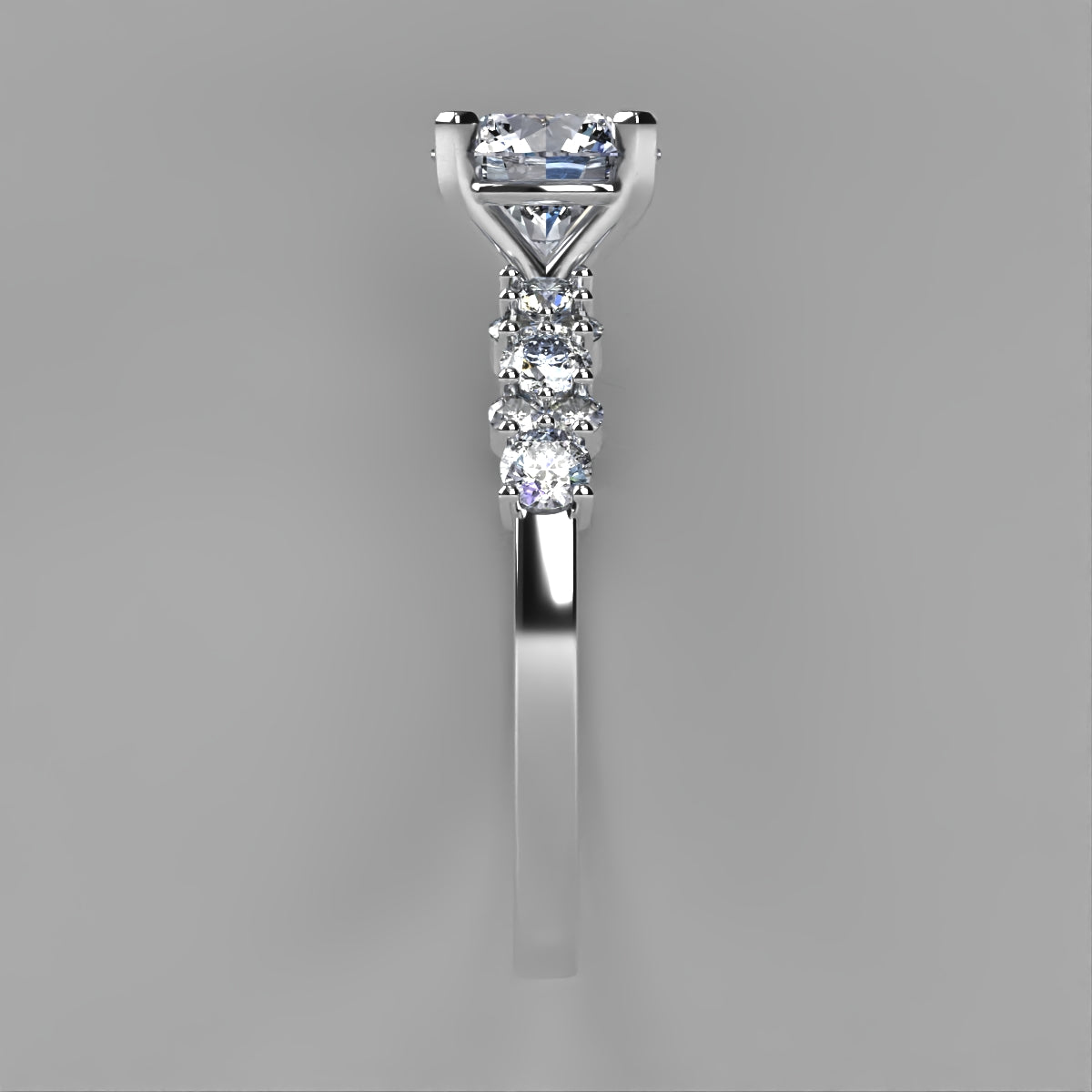 Anillo Danna en oro blanco corte redondo con circonia