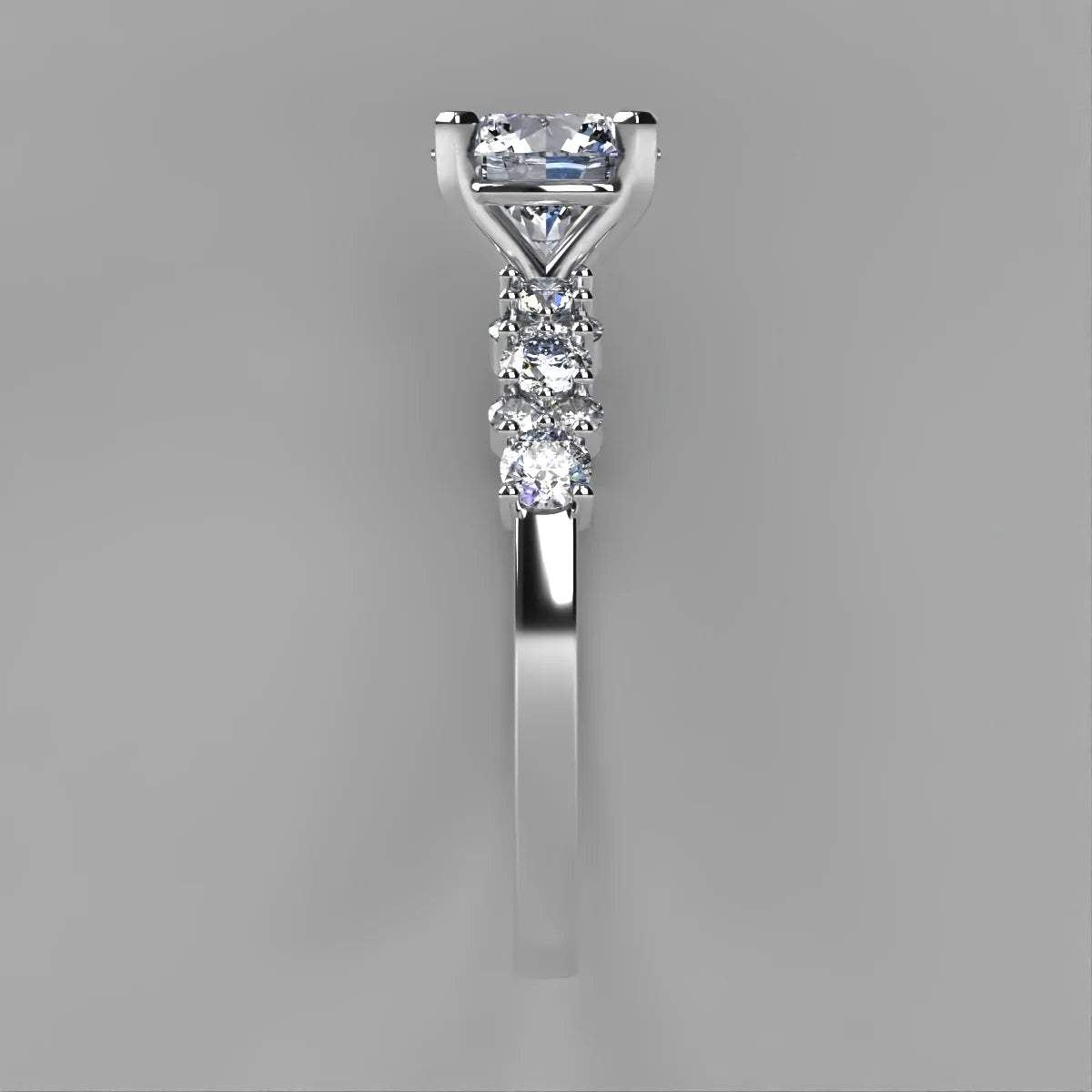 Anillo Danna en oro blanco corte redondo con diamante de laboratorio IGI