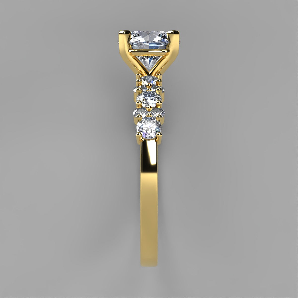 Anillo Danna en oro amarillo corte redondo con circonia