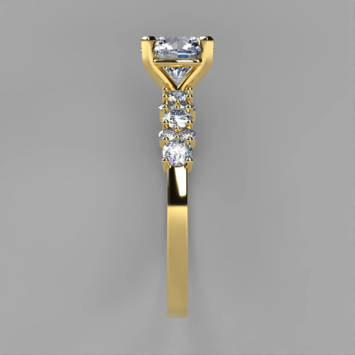 Anillo Danna en oro amarillo corte redondo con diamante de laboratorio IGI