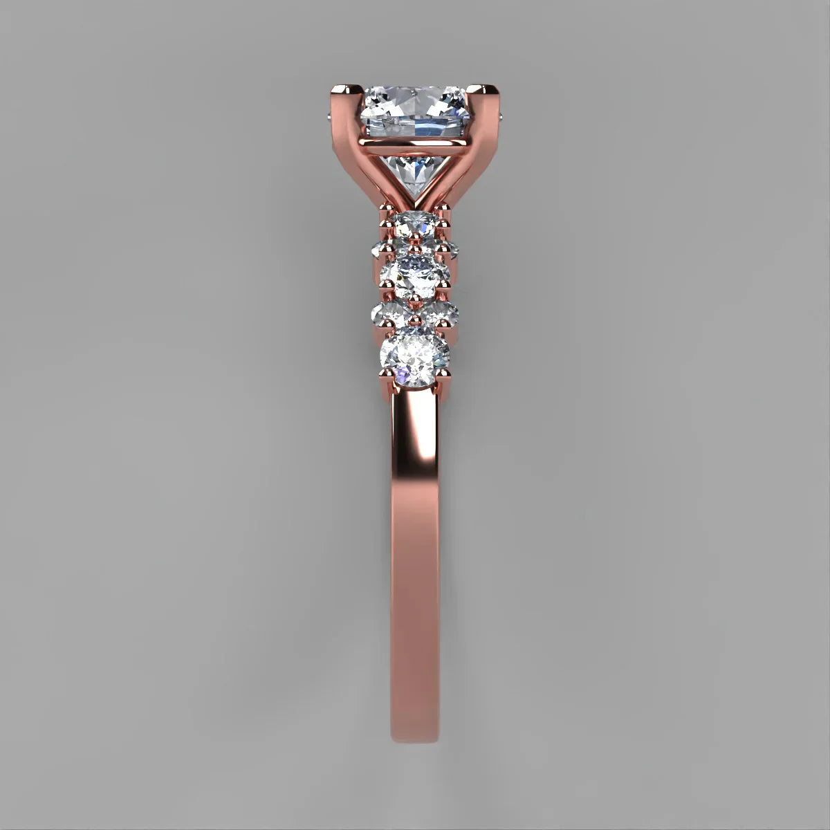 Anillo Danna en oro rosa corte redondo con diamante natural GIA