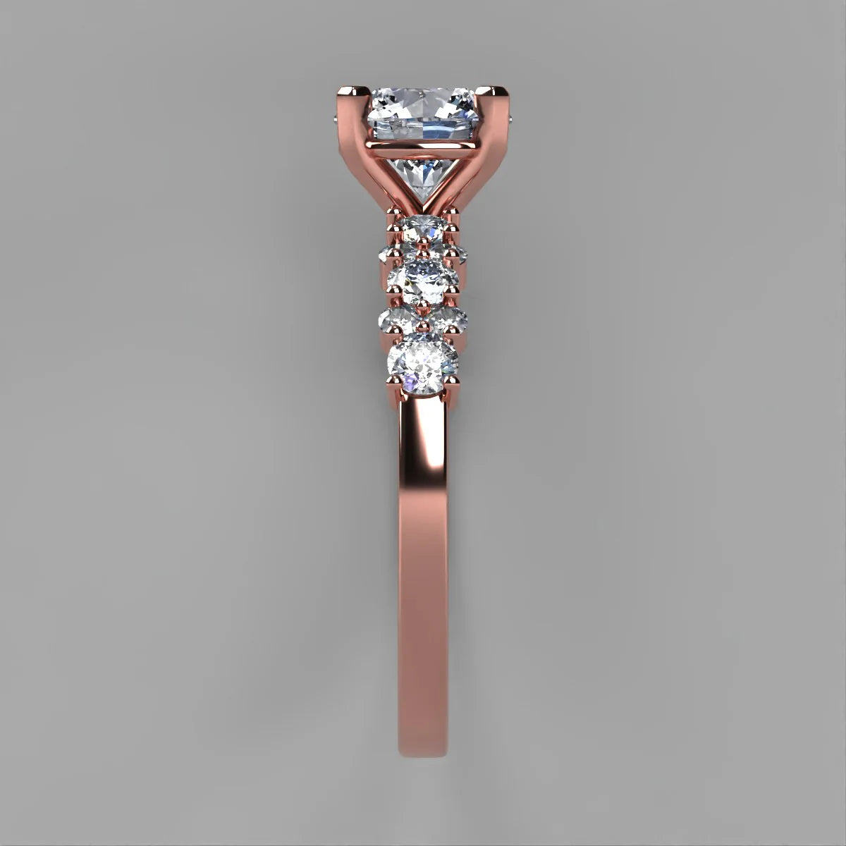 Anillo Danna en oro rosa corte redondo con diamante de laboratorio IGI