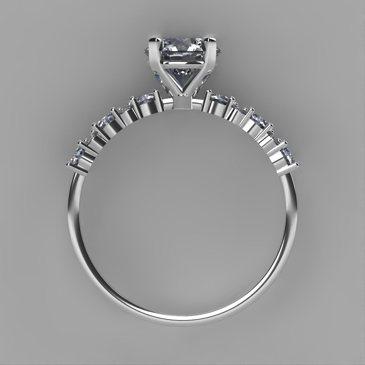 Anillo Danna en oro blanco corte redondo con circonia