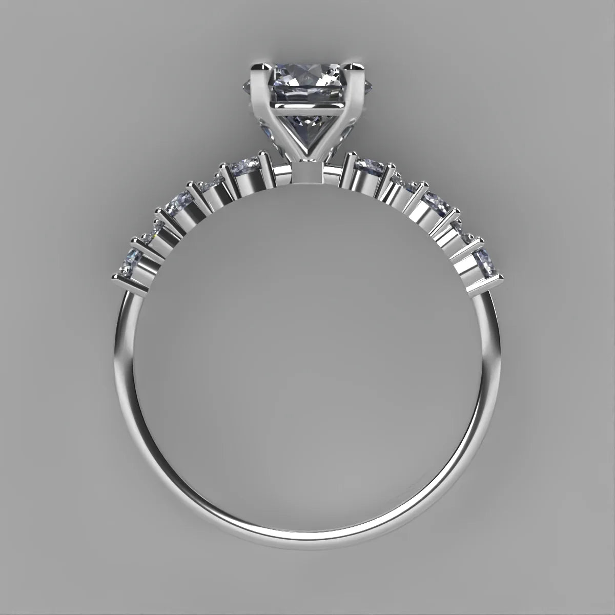 Anillo Danna en platino corte redondo con diamante de laboratorio IGI