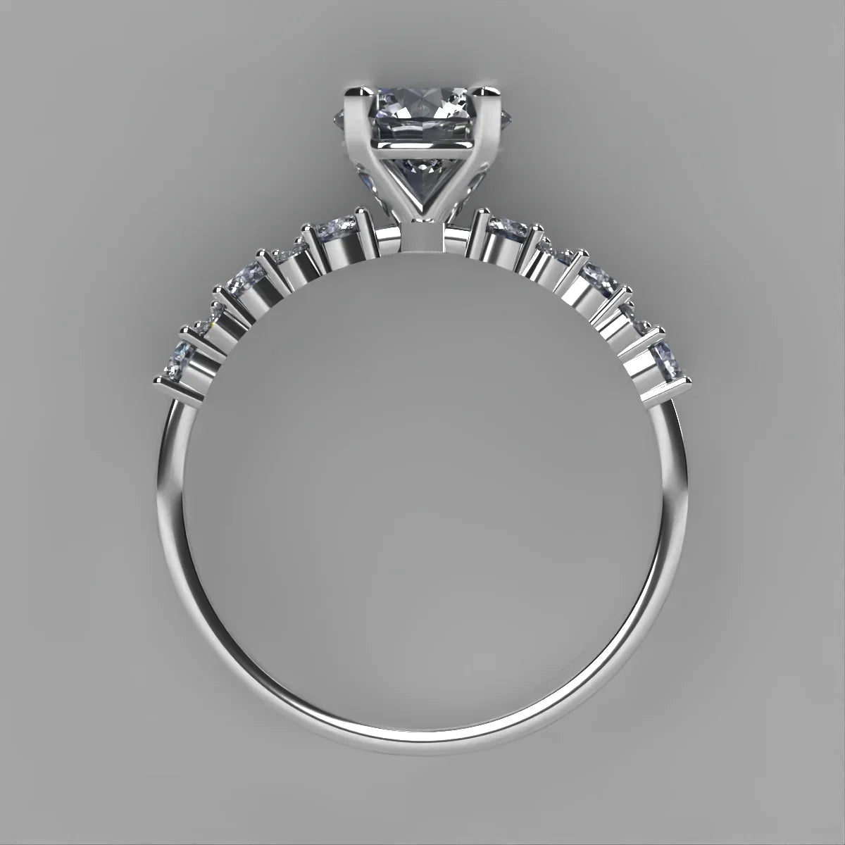 Anillo Danna en platino corte redondo con diamante natural GIA