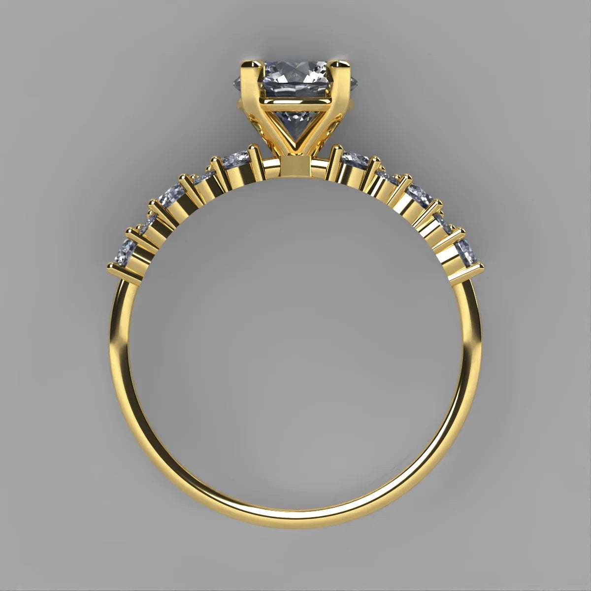Anillo Danna en oro amarillo corte redondo con diamante de laboratorio IGI