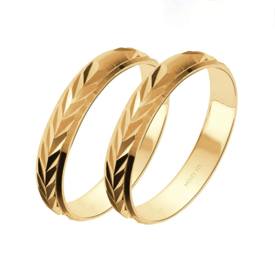 Par de argollas Grecia slim en oro 3mm