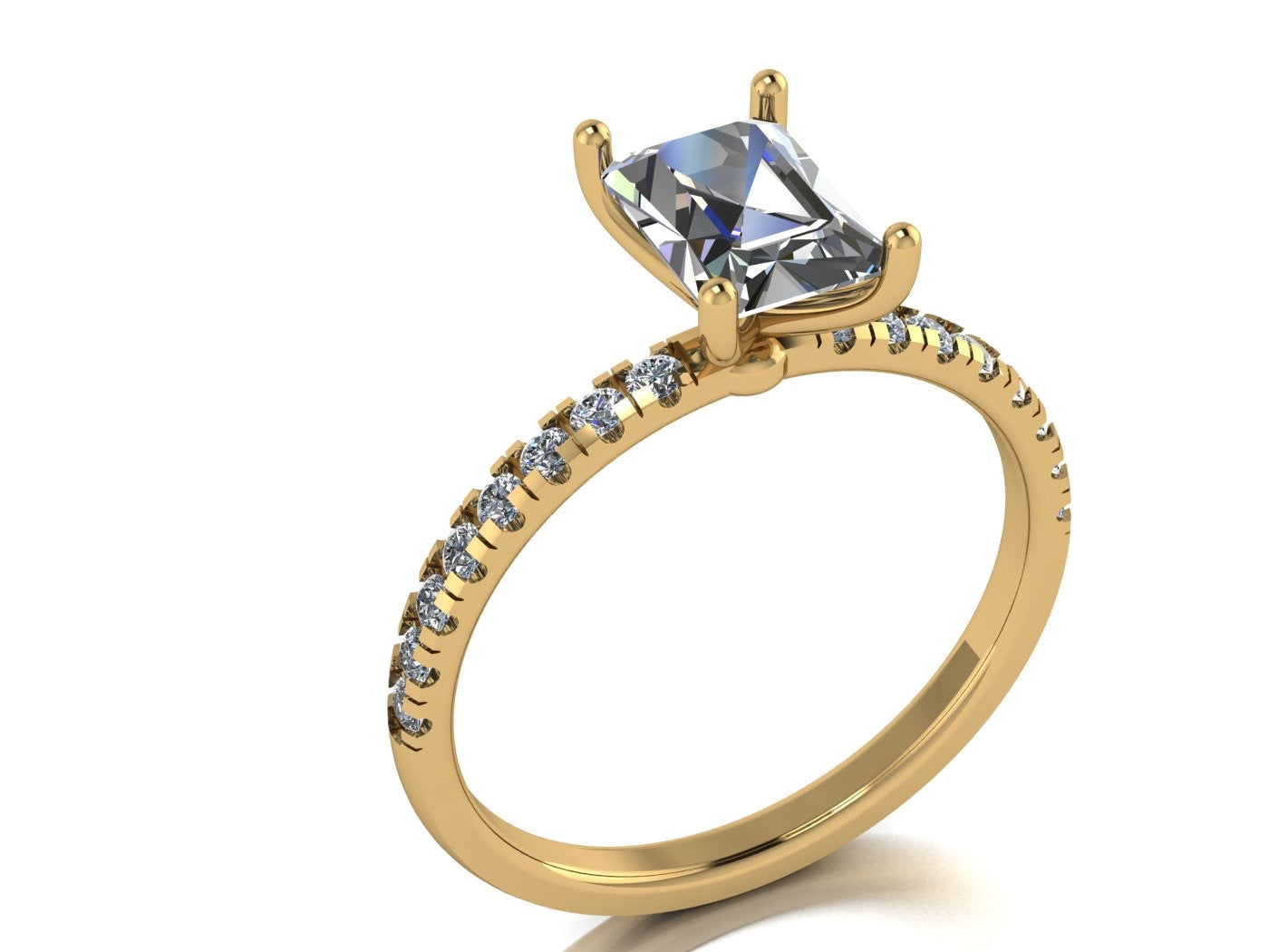 Anillo Val en Oro corte esmeralda